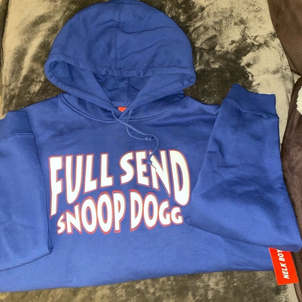 NWT- Blue Full Send Snoop Dogg Hoodie